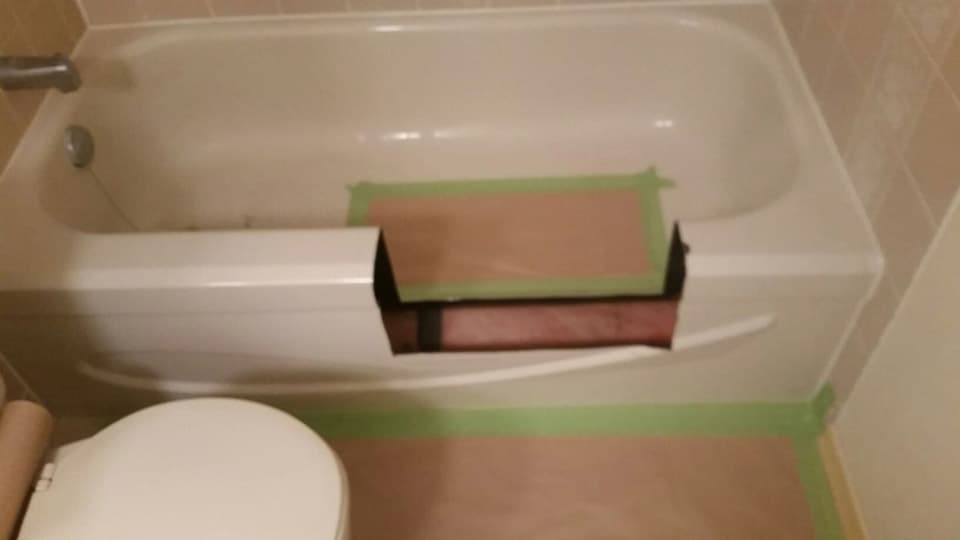 Bathtub Lead Protection, before